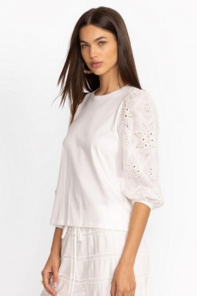  Johnny Was Tops | Dames NORA EASY TEE Wit