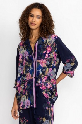  Johnny Was Tops | Dames VALERIA ZIJDEN KNOOPSHIRT Valeria