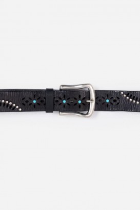  Johnny Was Belts | Dames Arco Italiaanse leren riem zwart