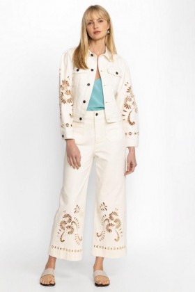  Johnny Was Bottoms | Naisten CHARLOTTA CROPPED WIDE LEG JEAN -farkut, luonnonväriset