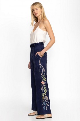  Johnny Was Bottoms | Naisten EMIKA BELTED WIDE PANT -housut Laivastonsininen
