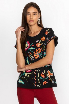  Johnny Was Topit | Naisten AVERI RELAXED TEE Musta