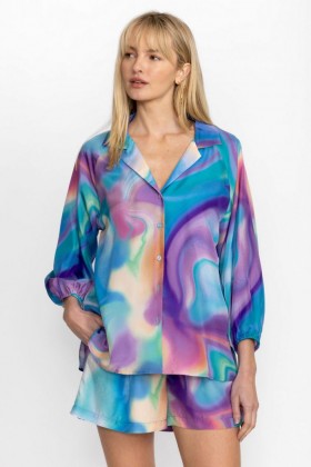  Johnny Was Topit | Naisten MERIDA MARBLE SMOCKED RAGLAN -paita Merida Marble