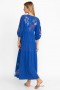  Robes Johnny Was | Robe SHILO à volants en maille bleu gemme pour femme
