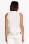  Johnny Was Tops | Débardeur blanc à col en V Celina Raw Edge pour femme