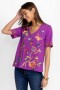  Johnny Was Tops | T-shirt col V femme GRACEY TRAPUNTO Iris