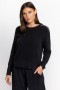  Johnny Was Tops | Pull gaufré noir Mishika pour femme