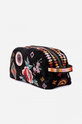  Sacs à main Johnny Was | Trousse de maquillage Margo noire à patchs pour femme