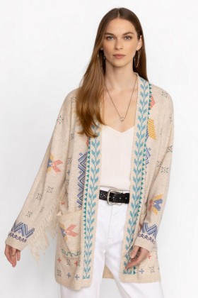  Vêtements d'extérieur Johnny Was | Gilet long Katie pour femme, écru