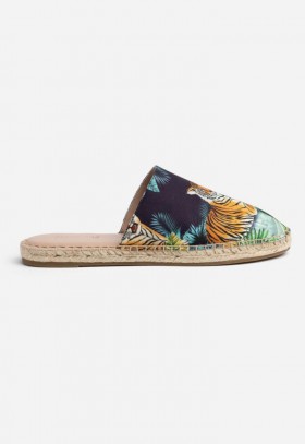  Johnny était des chaussures | MULE TIGRES ESPADRILLE Tigres Print Femme