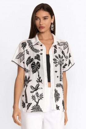  Johnny Was Tops | Chemise Luciana Dolman Blanche pour Femme