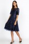  Johnny Was Dresses | Damenkleid aus marineblauem Perlennetz