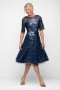  Johnny Was Dresses | Damenkleid aus marineblauem Perlennetz