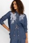  Johnny Was Tops | Damen ALICENT DENIM-BUTTON-DOWN-HEMD Denimblau