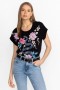  Johnny Was Tops | Damen EDIE RELAXED TEE Schwarz