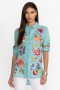  Johnny Was Tops | Damen GRACEY Leinen-Oversize-Hemd Marineblau