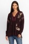  Johnny Was Tops | Damen Ivey Baja Pullover Aubergine