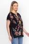  Johnny Was Tops | Damen-T-Shirt mit Strickpanel, Schwarz