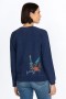  Johnny Was Tops | Damen Texas Raglan Sweatshirt Marineblau