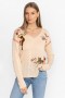  Johnny Was Tops | Damen-Pullover mit Peitschenstich und V-Ausschnitt, Off-White