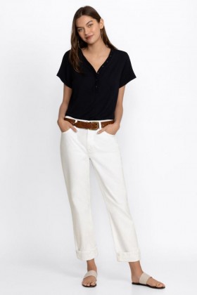  Johnny Was Bottoms | Women BARCELONA BOYFRIEND Blanc