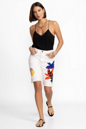  Johnny Was Bottoms | Damen ENDLESS SUNSHINE BERMUDA SHORT Weiß