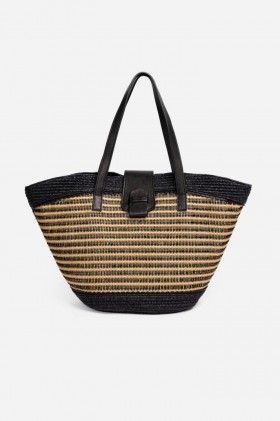  Johnny Was Handtaschen | Damen ODNA Italienische Raffia-Tasche, Schwarz