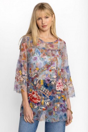  Johnny Was Tops | Damen FLORA DANCER MESH TOP Flora Dancer