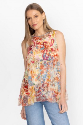  Johnny Was Tops | Damen MAZZY AUSGEFÜLLTES TANKTOP-KOFFERBLATT