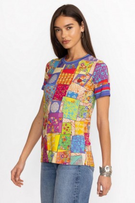  Johnny Was Tops | Damen Das Janie Lieblings-Kurzarm-T-Shirt mit Rundhalsausschnitt